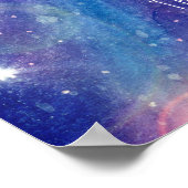 リーチのための星の引用文やる気を起こさせる銀河系 ポスター (角)