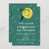 リーチのための月誕生日マンラダーホワイトスターズ 招待状 (正面/裏面)