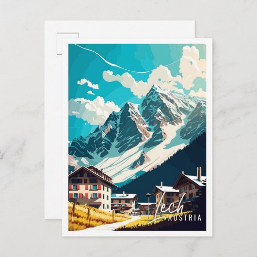 リーチオーストリアアートヴィンテージ旅行イラストレーション ポストカード (正面/裏面)