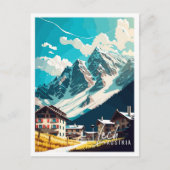 リーチオーストリアアートヴィンテージ旅行イラストレーション ポストカード (正面)
