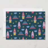 リーチフォーザスターズネイビー宇宙フォト誕生日 招待状 (裏面)