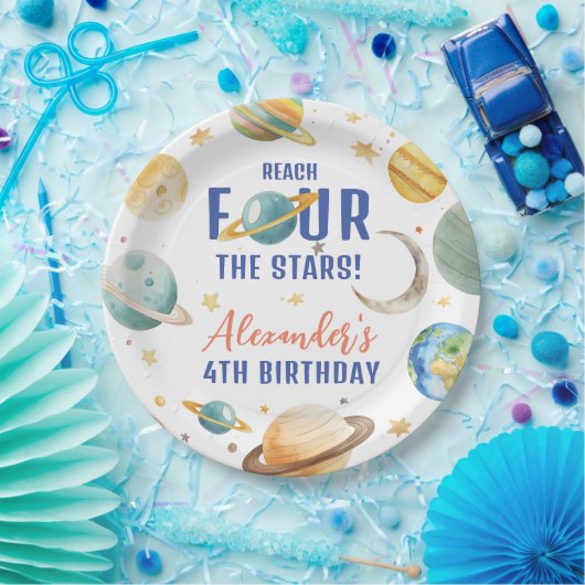 リーチフォーザスターズボーイ銀河系4th誕生日パーティー ペーパープレート (パーティー)