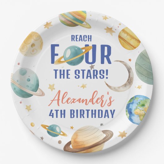リーチフォーザスターズボーイ銀河系4th誕生日パーティー ペーパープレート (正面)