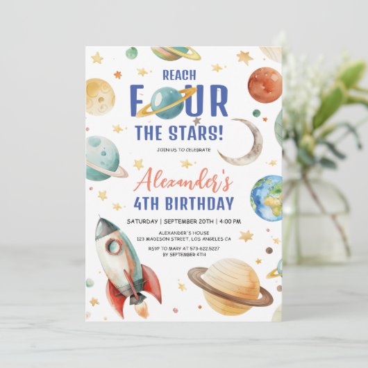 リーチフォーザスターズボーイ銀河系4th誕生日パーティー 招待状 (スタンド正面)
