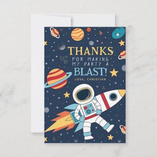 リーチフォーザスターズ宇宙誕生日ありがとう サンキューカード (正面)