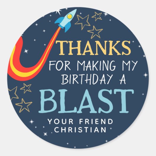 リーチフォーザスターズ宇宙誕生日ありがとう ラウンドシール (正面)