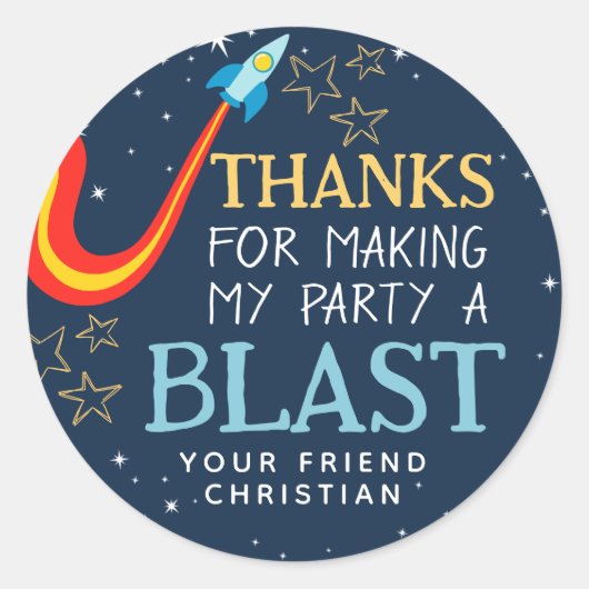 リーチフォーザスターズ宇宙誕生日ありがとう ラウンドシール (正面)