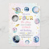 リーチフォーザスターズ宇宙4th誕生日パーティー 招待状 (正面/裏面)