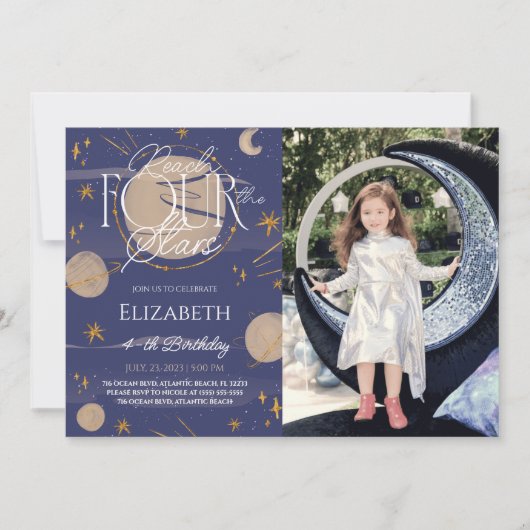 リーチフォーザスターズ誕生日フォト招待状 招待状 (正面)