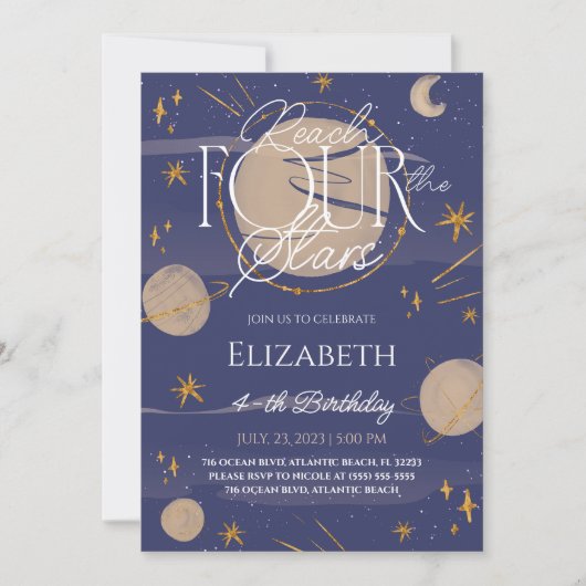 リーチフォーザスターズ誕生日招待状 招待状 (正面)