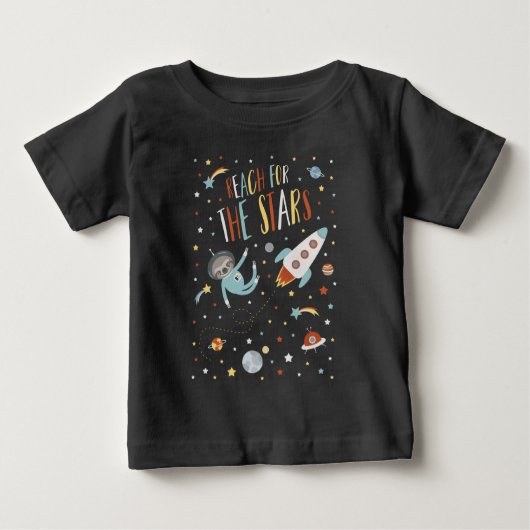 リーチフォーザスターズ-宇宙スロス ベビーTシャツ (正面)
