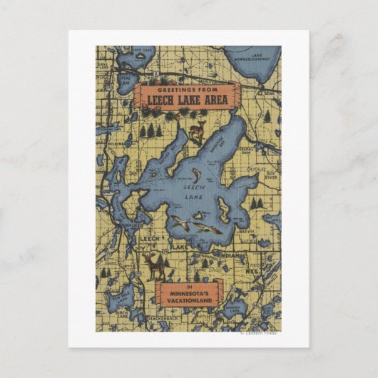リーチレイクエリア，ミネソタ州 – ラージレターシーン ポストカード