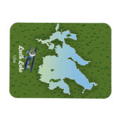 リーチ湖の旅行地図 マグネット (横)