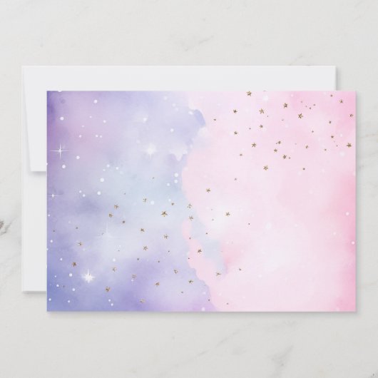 リーチ4つ星の宇宙女の子の誕生日 招待状 (裏面)