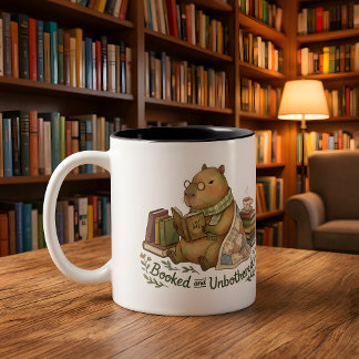 リーディングカピバラマグ – かわいい読書好きのコーヒーカップ ツートーンマグカップ