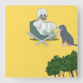 リーディングダック スクエア壁時計 (正面)