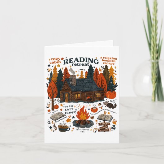 リーディングリトリート ゴースト 読書大好き 笑える ハロウィン カード (正面)