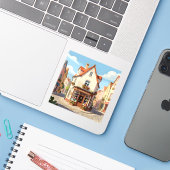 リーディング コーナー - スクエア ビニール シール (ノートパソコンとiPhone)