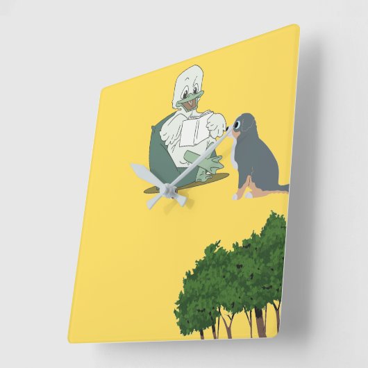 リーディング ダック スクエア壁時計 (傾斜)