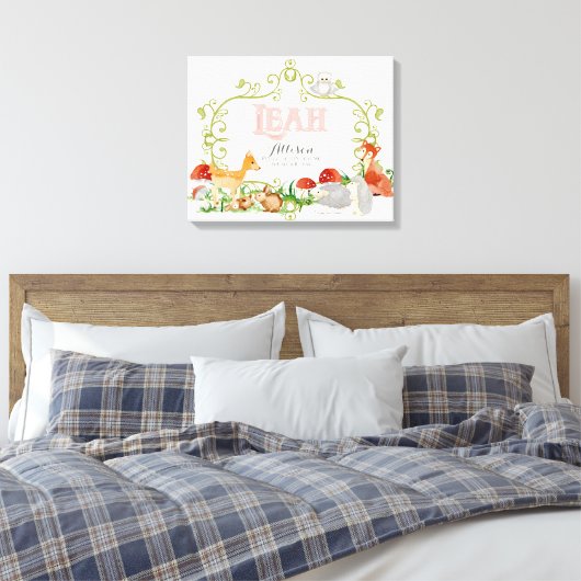 リートップ100赤ちゃん名女の子生まれたばかりの子供部屋 キャンバスプリント (インサイチュ (寝室))