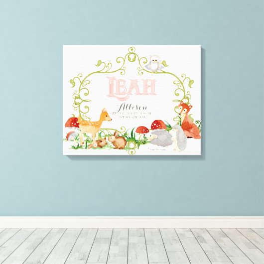 リートップ100赤ちゃん名女の子生まれたばかりの子供部屋 キャンバスプリント (インサイチュ (ウッドフロア))