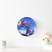 リードする – Motocross Racers ラウンド壁時計 (ホーム)