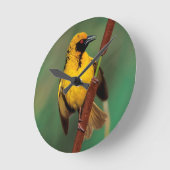 リードでとまられている間呼んでいる村の織工 ラウンド壁時計 (傾斜)