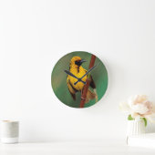 リードでとまられている間呼んでいる村の織工 ラウンド壁時計 (ホーム)