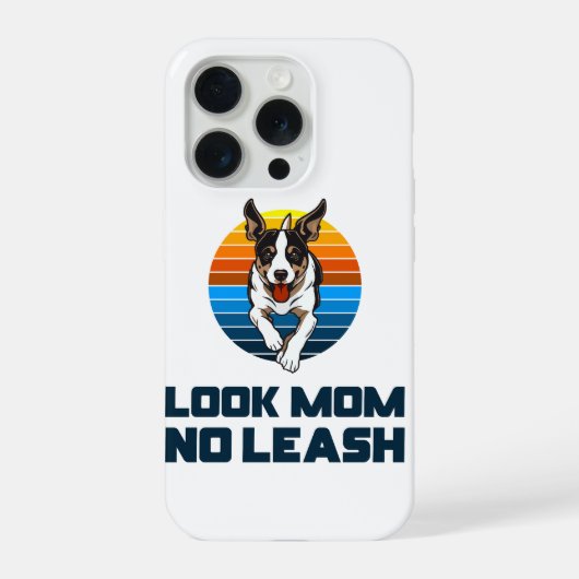リードなしで走るよ ママ 見てて 犬好きママへのギフト iPhoneケース (裏面)
