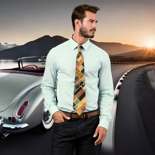 リードモダンガラスパターンデザイナータイ ネクタイ