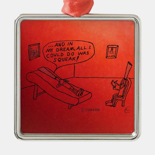 リード心理学者ホワイト メタルオーナメント (正面)