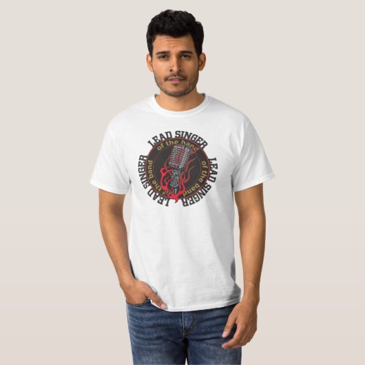 リード歌手メンズ価値ロック・ミュージックのTシャツ Tシャツ (正面フル)