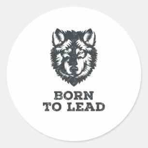 リード生まれへ- Wolf Packリーダーグラフィック ラウンドシール