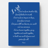 リード米国 – 世界平和祈りの言葉 フォトプラーク (正面)