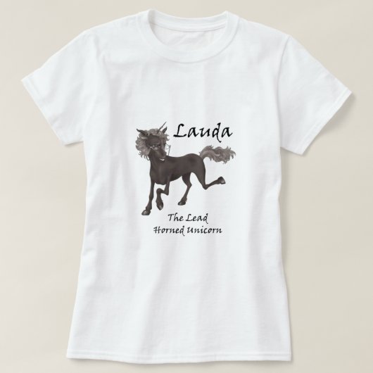リード角のユニコーンTシャツをローダ Tシャツ (デザイン正面)