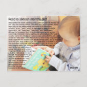 リード – 16ヶ月 ポストカード (裏面)