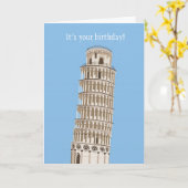 リーニングタワー誕生日カード カード (黄色い花)