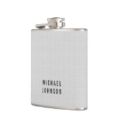 リーネンパーソナライズされたシルバーグレー フラスク (左)