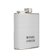 リーネンパーソナライズされたシルバーグレー フラスク (右)