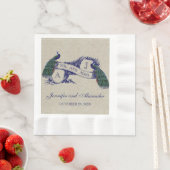 リーネン·ピーコック素朴の結婚紙·ナプキンス 縁ありランチョンナプキン (インサイチュ)