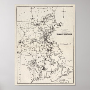 リーハイ・バレー・トランジット社の1913年の地図 ポスター