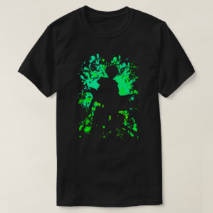 リーバイズのペンキの(ばちゃばちゃ)跳ねるの日本製アニメのマンガの Tシャツ