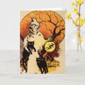 リーパーブラックキャット(ヴィンテージハロウィンカード) カード (黄色い花)