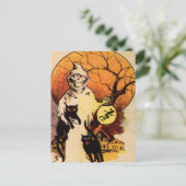 リーパーブラックキャット(ヴィンテージハロウィンカード) ポストカード (スタンド正面)