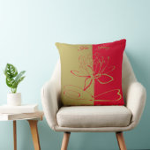 リーヒラーデザインロゴアクセント金ゴールド赤 クッション (椅子)