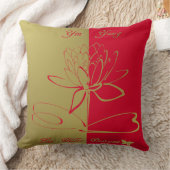 リーヒラーデザインロゴアクセント金ゴールド赤 クッション (ブランケット)