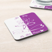 リーヒラーデザインロゴアクセントWhite Violet コースター (左側)