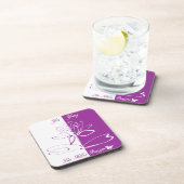 リーヒラーデザインロゴアクセントWhite Violet コースター (右側)