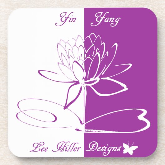 リーヒラーデザインロゴアクセントWhite Violet コースター (正面)