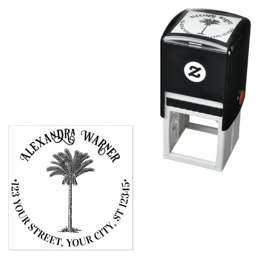 リービデイトパームツリートロピカルネーム差出人住所 セルフインキングスタンプ (インサイチュ)